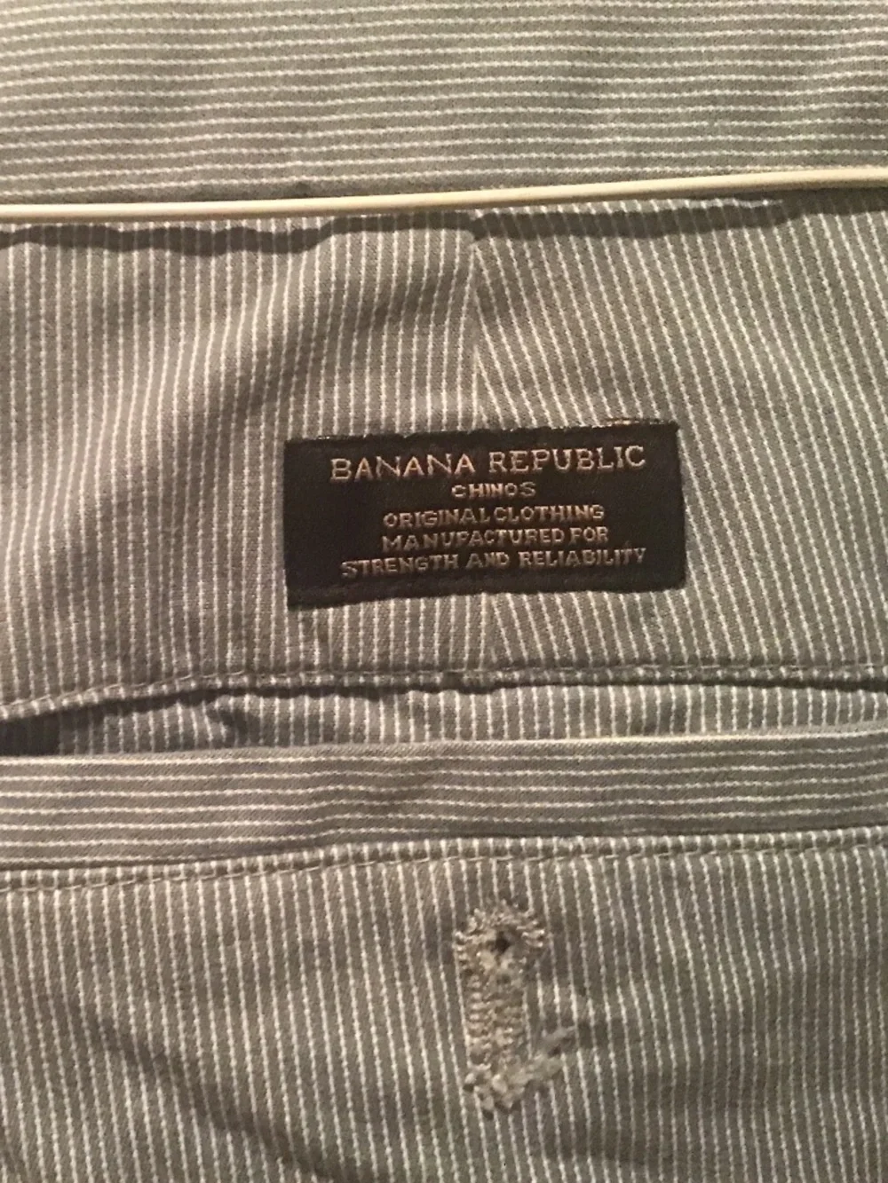 Banana Republic Aiden Chino 35x34 blue and white stripes